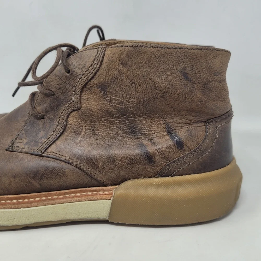 Lucchese Boots 9.5M Brown Leather After Ride Chukka Lace Up Artisan Handcrafted